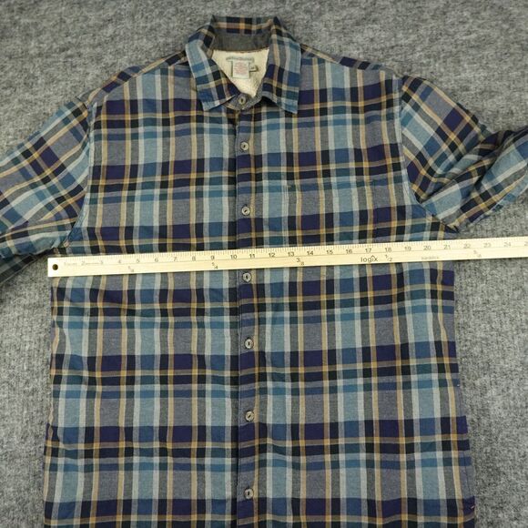 Carbon 2 Cobalt Jacket Mens Medium Blue Plaid Sherpa Lined Flannel Shacket Adult - Picture 9 of 12